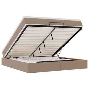 vidaXL Cadru de pat otoman cu saltea Cappucino piele artificială