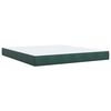 vidaXL Pat box spring cu saltea, verde &icirc;nchis, 180x200 cm, catifea