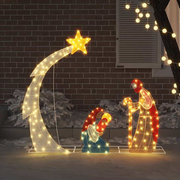 vidaXL Scenă de Naștere Alb cald 149 x32 x 127.5 cm Poliester