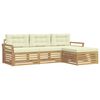 vidaXL Set de canapele de exterior 4 pcs Alb și crem