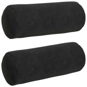 vidaXL Perne Bolster 2 pcs Negru &Oslash; 15 x 40 cm Țesătură din corduroy