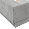 vidaXL Cadru de pat cu lumini LED gri beton 150x200 cm, lemn prelucrat