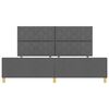 vidaXL Cadru de pat cu headboard Gri &icirc;nchis 200 x 200 cm țesătură