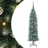 vidaXL Copac Artificial Slăb de Crăciun Verde și alb 150 cm