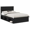 vidaXL Cadru de pat Stejar Negru 135 x 190 cm Lemn prelucrat