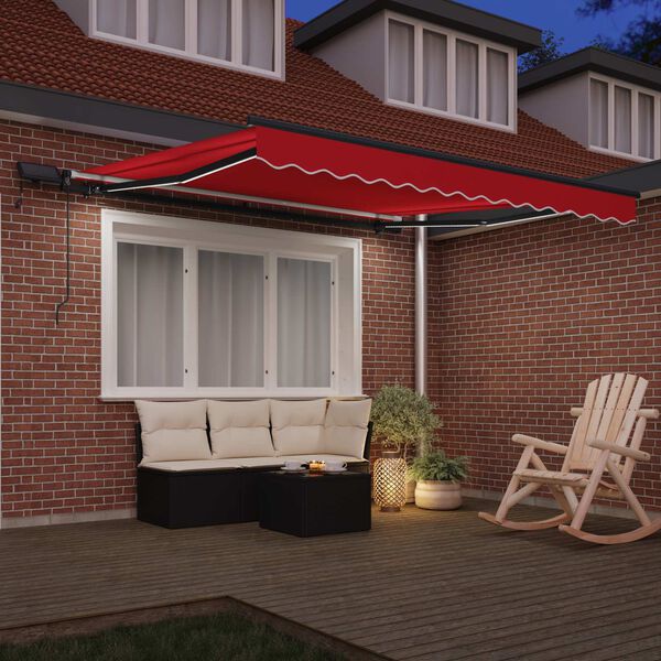 vidaXL Cortina Retractabilă Manual Roșu 300 x 250 cm țesătură