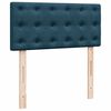 vidaXL Pat box spring cu saltea, albastru, 90x200 cm, catifea