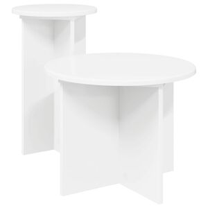vidaXL Set măsuțe laterale cu depozitare 2 pcs Alb Lemn prelucrat