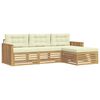 vidaXL Set de canapele de exterior 4 pcs Alb și crem