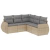 vidaXL Set canapele de grădină cu perne, 5 piese, bej, poliratan