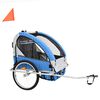 vidaXL Remorcă bicicletă & cărucior copii 2-&icirc;n-1, albastru și gri