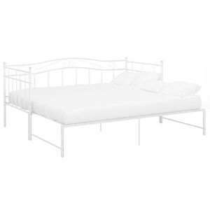 vidaXL Cadru pat canapea extensibilă, alb, 90x200 cm, metal