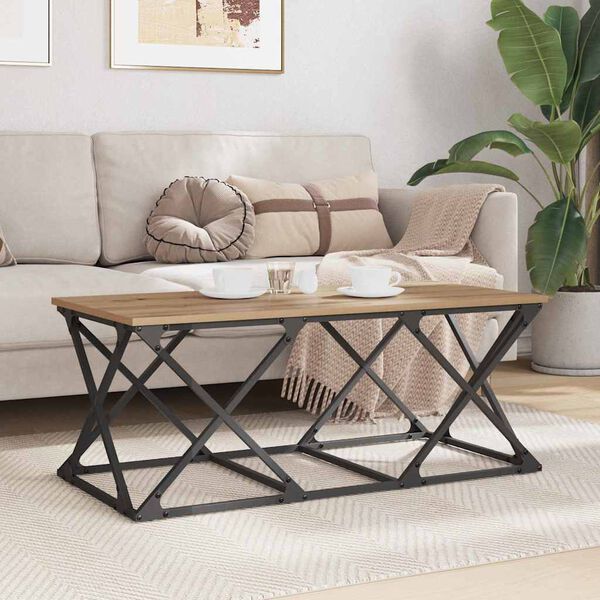 vidaXL Masă de cafea Stejar Artizanal 100 x 49 x 40 cm Lemn compozit