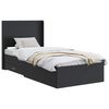 vidaXL Cadru de pat cu depozitare și tăblie Negru 75 x 190 cm