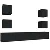 vidaXL Set dulap TV, 6 piese, negru, lemn prelucrat