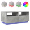 vidaXL Măsuță de cafea cu lumini LED, gri beton, 90x49x40 cm