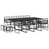 vidaXL Set mobilier de grădină cu perne, 13 piese, negru, poliratan