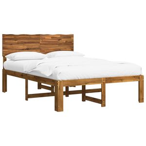 vidaXL Cadru de pat dublu cu spătar ROSTOCK natural 140 x 190 cm