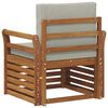vidaXL Set de canapele de exterior cu pernă natural 75,5 x 63 x 73 cm