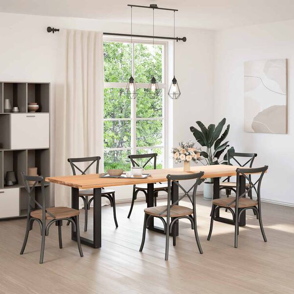 vidaXL Picioare de masă în formă de U, 3 buc., negru, 70x(72-73) cm, oțel