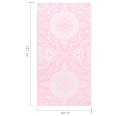 vidaXL Covor de exterior, roz, 80x150 cm, PP
