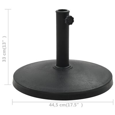vidaXL Suport umbrelă de soare rotund, negru, 10 kg, polirășină