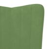 vidaXL Scaun de relaxare cu taburet, verde deschis, catifea
