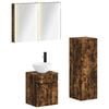 vidaXL Set de mobilier pentru baie 4 pcs Stejar fumuriu