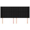 vidaXL Tăblie de pat cu aripioare, negru, 183x16x118/128 cm, textil