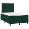 vidaXL Pat box spring cu saltea, verde &icirc;nchis, 120x200 cm, catifea