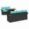 vidaXL Set de canapele pentru grădină 6 pcs Negru Rattan poli