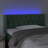 vidaXL Tăblie de pat cu LED, verde &icirc;nchis, 93x16x78/88 cm, catifea