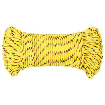 vidaXL Frânghie de barcă, galben, 3 mm, 250 m, polipropilenă