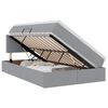 vidaXL Pat cu LED și saltea Gri deschis 120 x 190 cm Țesătură