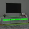 vidaXL Comodă TV cu lumini LED, gri sonoma, 195x35x40 cm