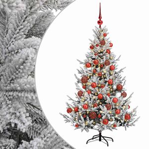 vidaXL Brad de Crăciun artificial cu glob 120 cm 150 LED-uri Alb cald