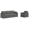 vidaXL Set de canapea 2 buc. Gri &icirc;nchis Catifea