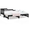 vidaXL Pat de zi extensibil negru 80x200 cm lemn masiv de pin