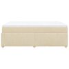 vidaXL Pat box spring cu saltea, crem, 160x200 cm, material textil
