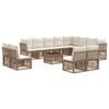vidaXL Set de canapele pentru grădină 13 pcs Bej poliratan