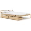 vidaXL Cadru de pat cu 2 sertare, 140x200 cm, lemn masiv de pin