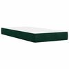 vidaXL Pat box spring cu saltea, verde &icirc;nchis, 90x190 cm, catifea