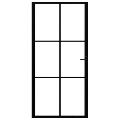 vidaXL Ușă de interior, negru, 102,5x201,5 cm, sticlă ESG și aluminiu