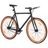 vidaXL Bicicletă cu angrenaj fix, negru și portocaliu, 700c, 59 cm