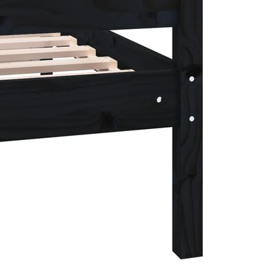 vidaXL Cadru de pat Single 3FT6, negru, 90x190 cm, lemn masiv