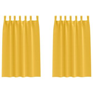 vidaXL Perdele Opaque cu Inel 2 buc. Galben muștar 175 x 140 cm