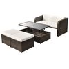 vidaXL Set mobilier de grădină cu perne, 4 piese, maro, poliratan