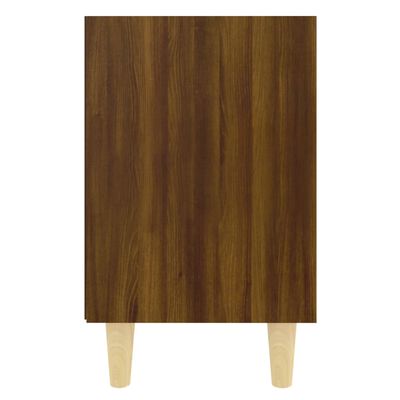 vidaXL Noptieră cu picioare din lemn masiv, stejar maro, 40x30x50 cm
