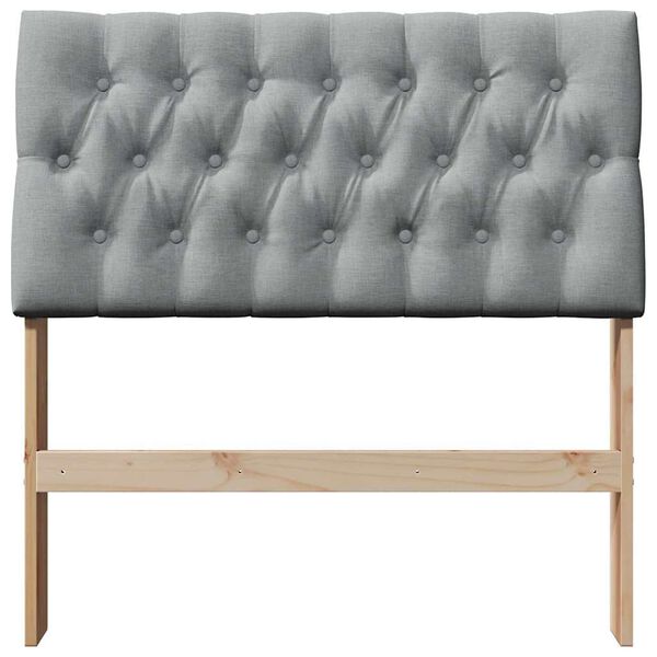 vidaXL Tăblie tapițată Gri deschis 90 cm Lemn de pin masiv