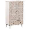 vidaXL Șifonier &Icirc;nalt Alb 60 x 33,5 x 100 cm Lemn de mango solid
